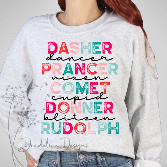 Reindeer Names (Multi-Color)