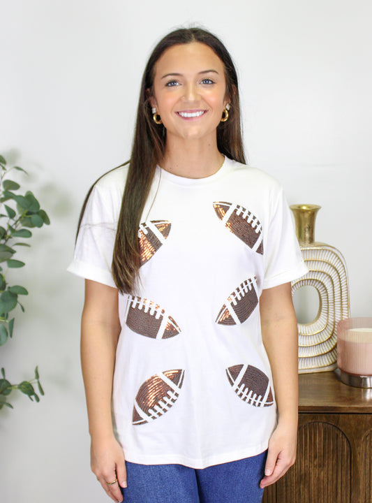 Football Sequin Tee RTS