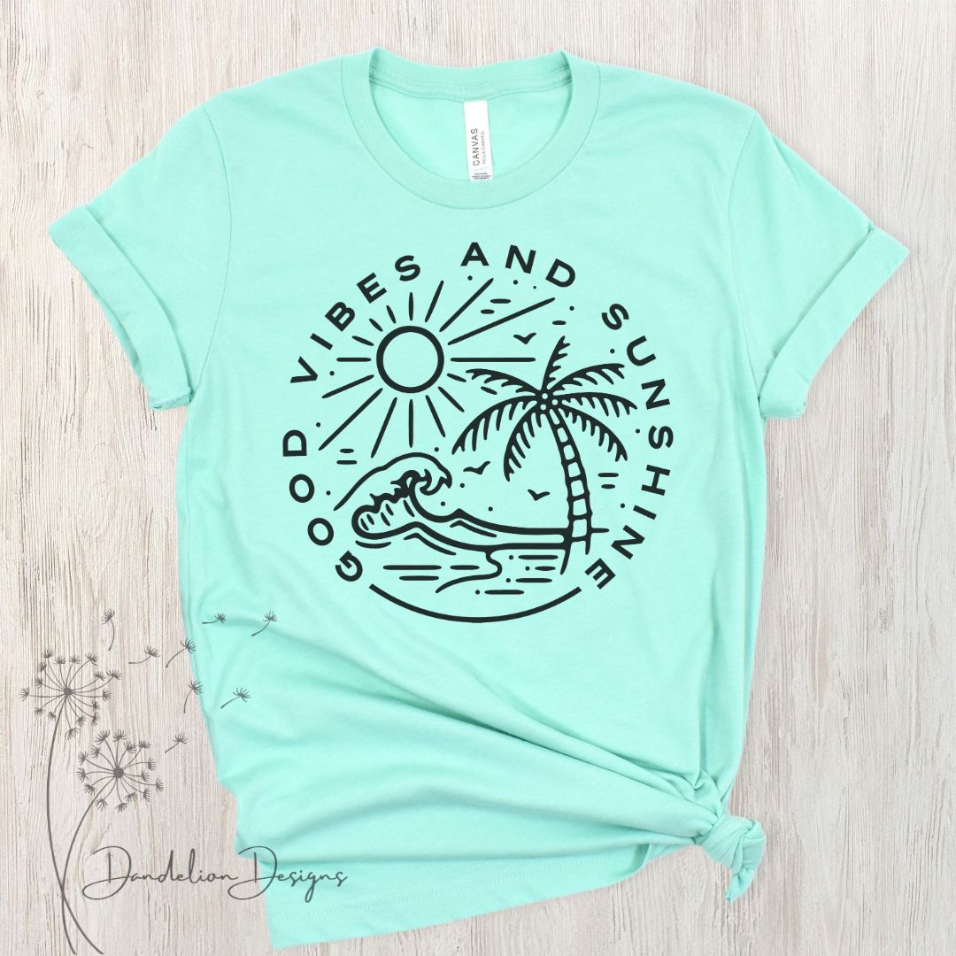 Good Vibes Outline Tee – Dandelion Designs