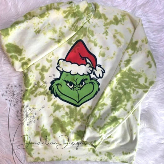 Hand Dyed Grinch Sweatshirt